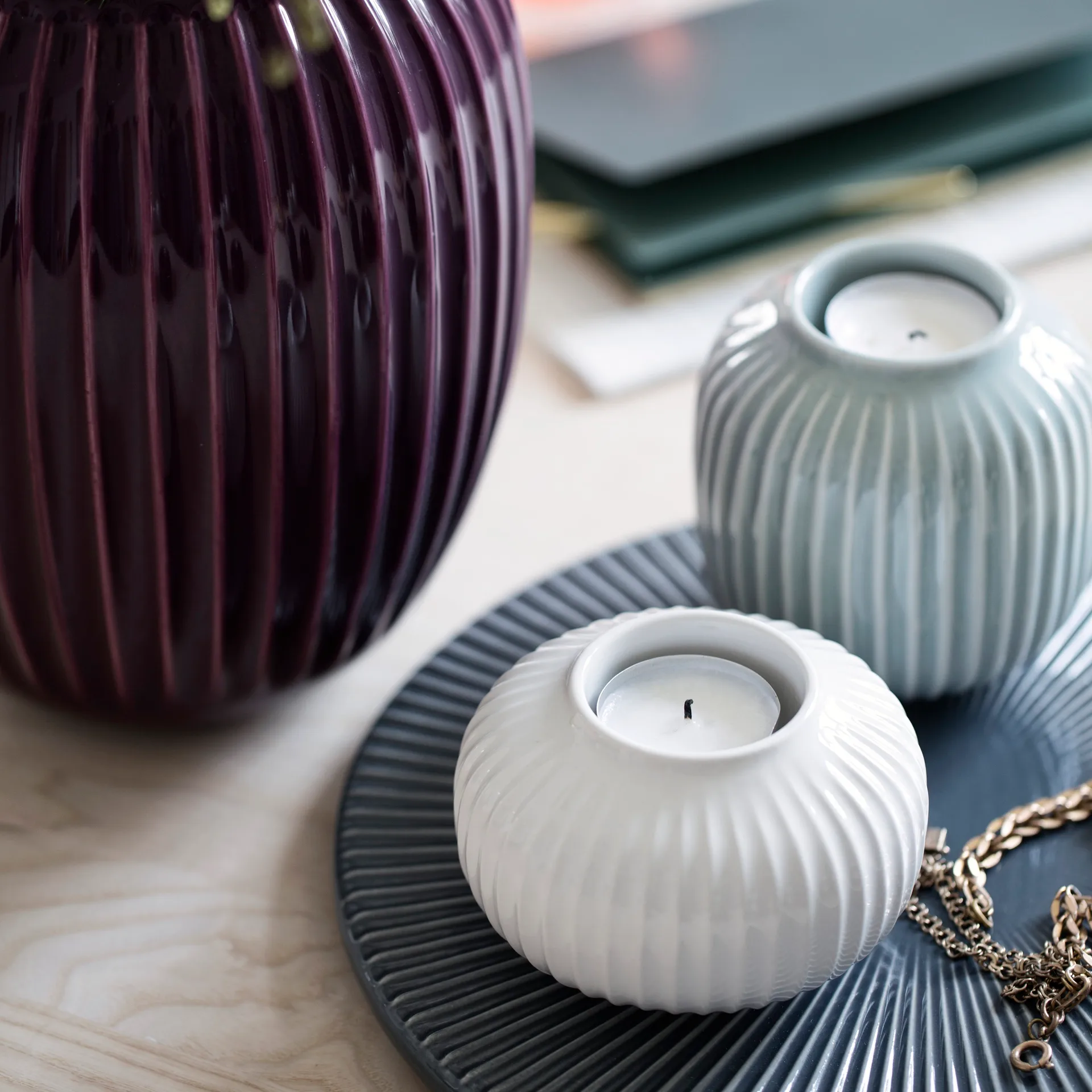 Photophore Hammershøi moyen, blanc Kähler