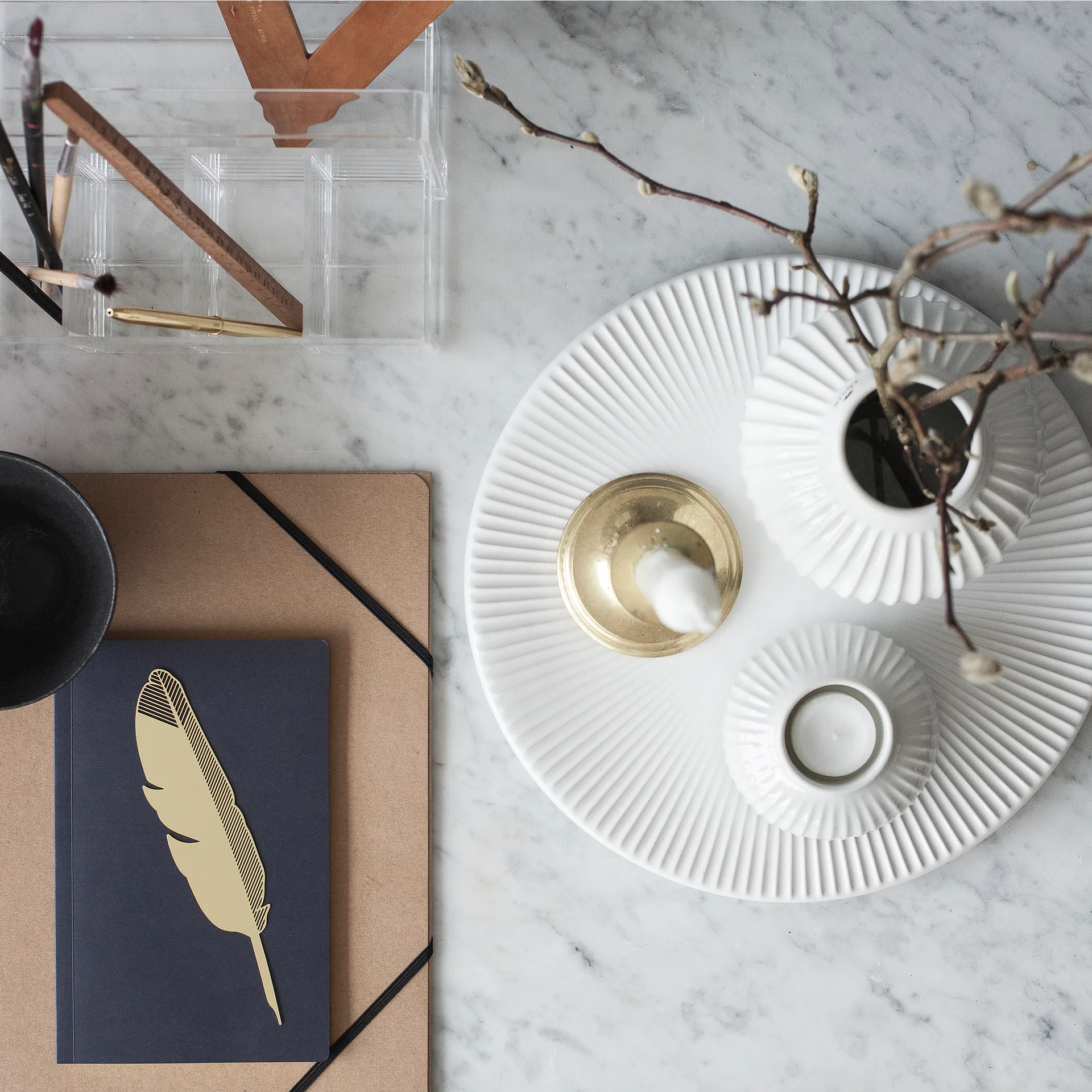 Photophore Hammershøi moyen, blanc Kähler