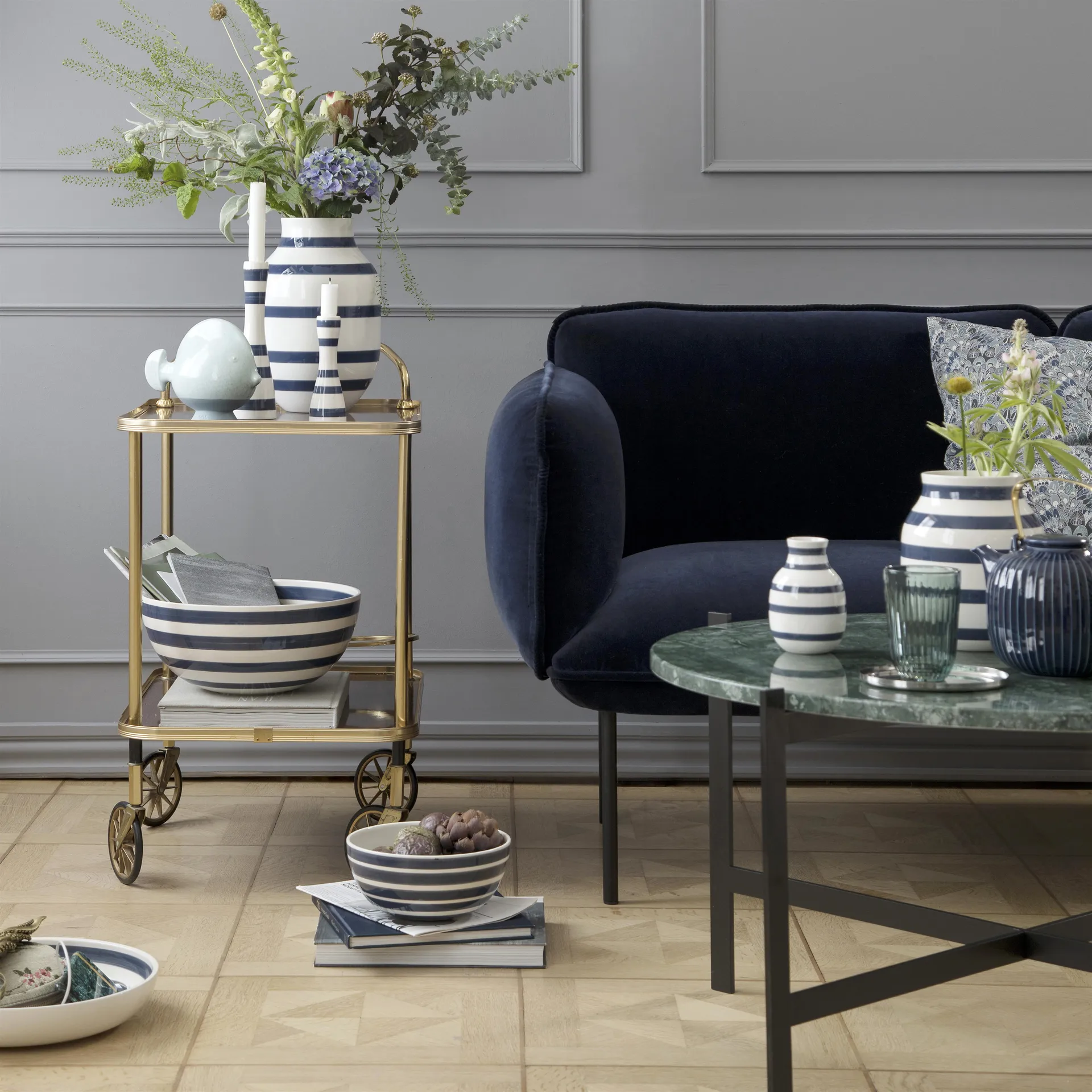 Plat Omaggio, bleu acier Kähler