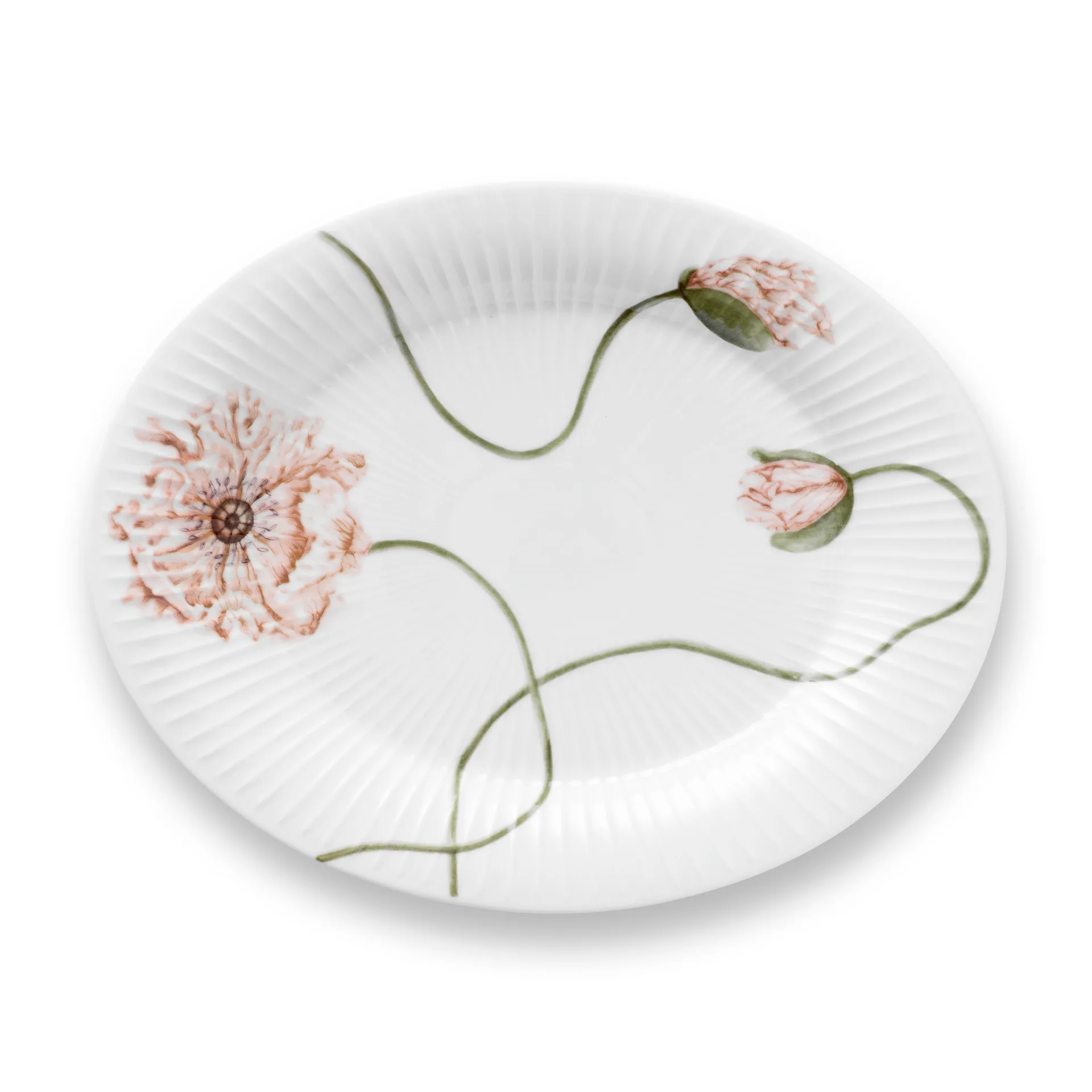Plat oval Hammershøi Poppy 22,5x28,5 cm, Blanc Kähler