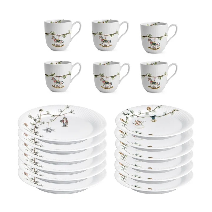 Service en porcelaine de Noël set Hammershøi Christmas 18 pièces - undefined - Kähler