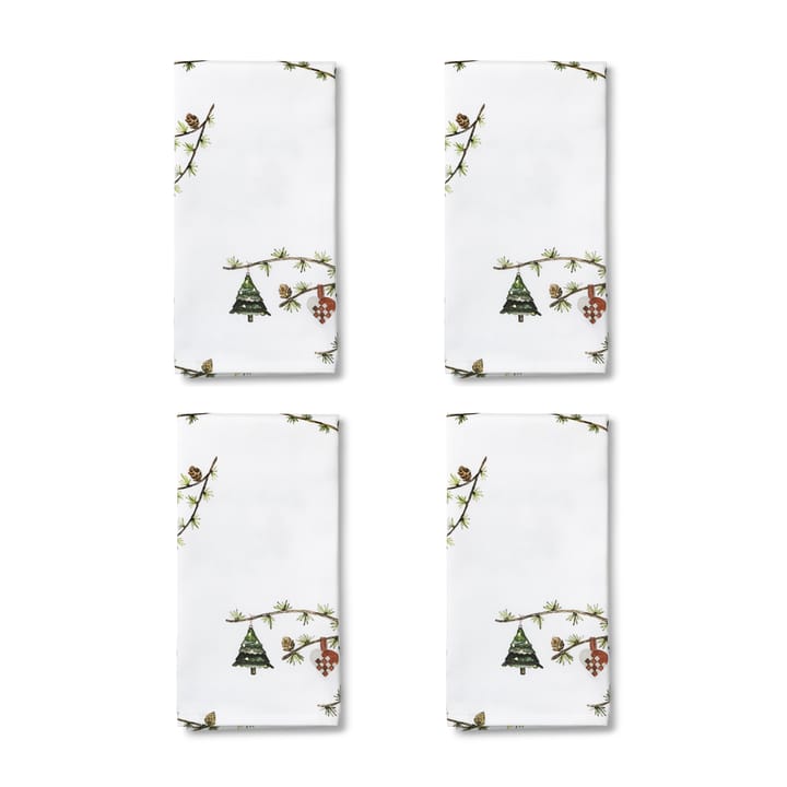 Serviette en tissu Hammershøi Christmas 45x45 cm Lot de 4, Blanc Kähler