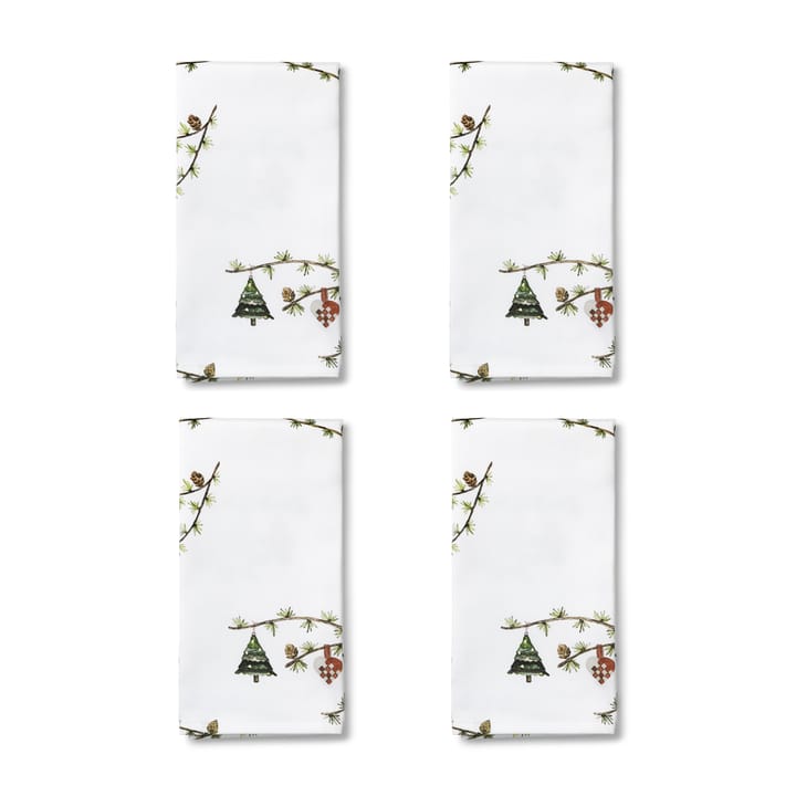 Serviette en tissu Hammershøi Christmas 45x45 cm Lot de 4 - Blanc - Kähler