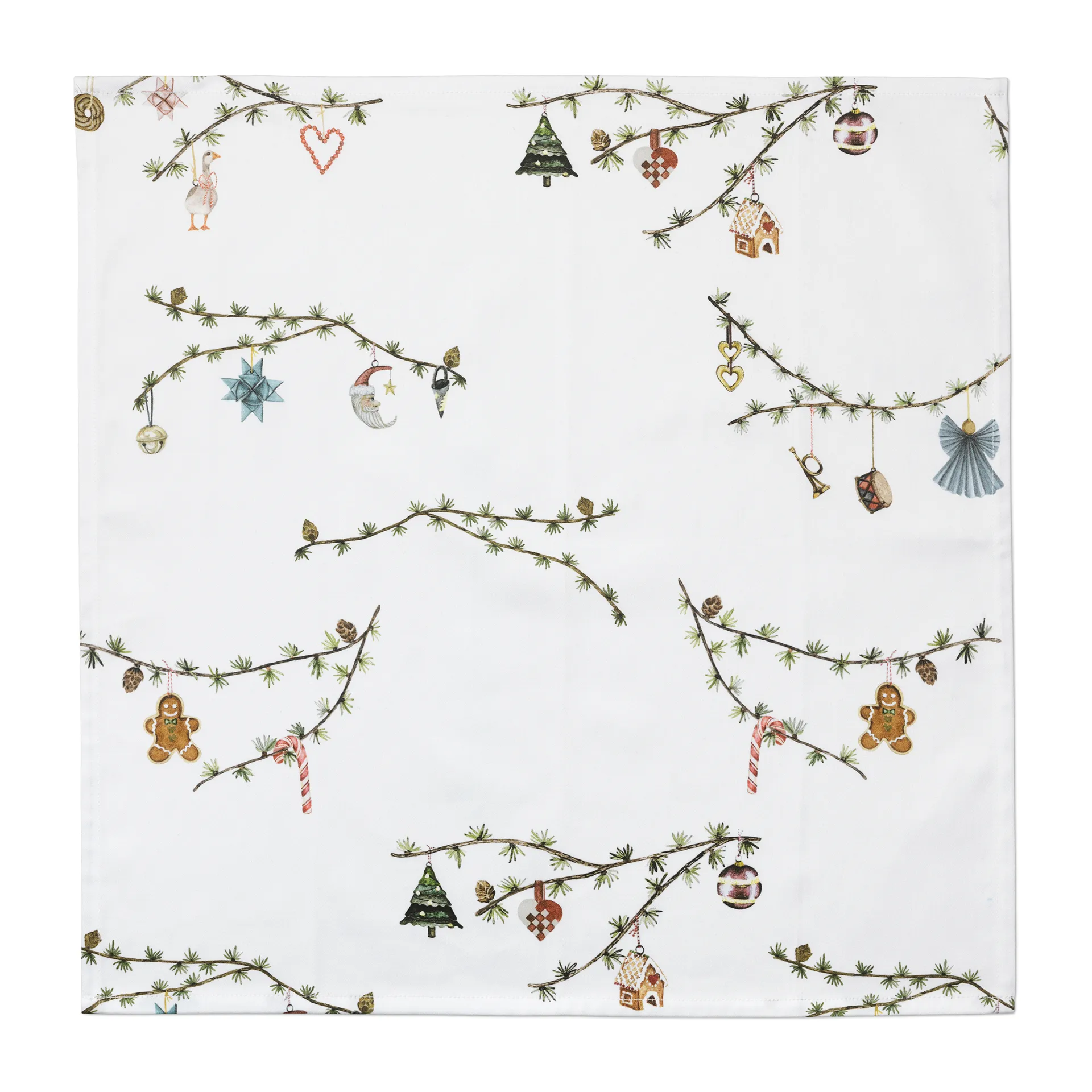 Serviette en tissu Hammershøi Christmas 45x45 cm Lot de 4, Blanc Kähler
