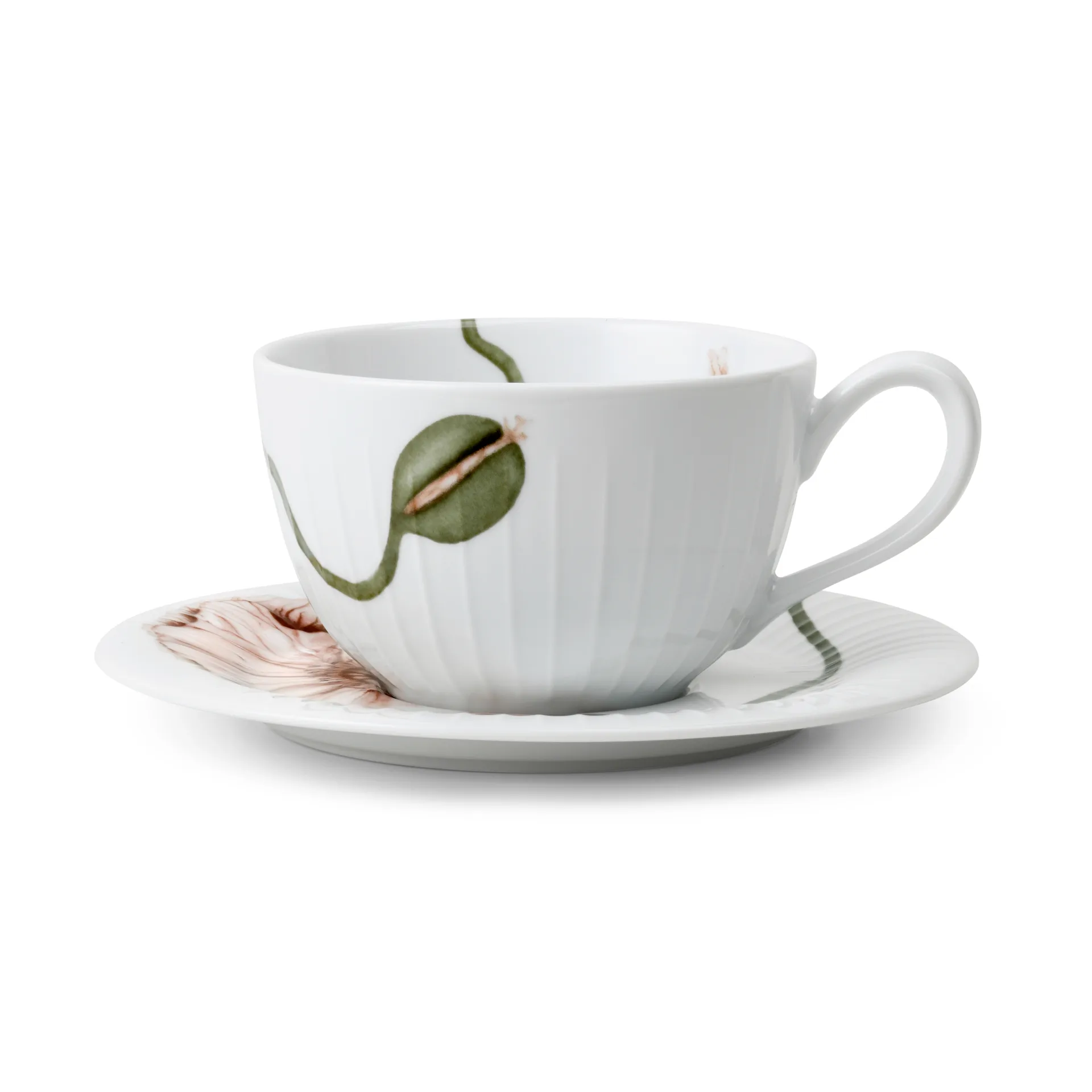 Tasse à thé avec soucoupe Hammershøi Poppy 38 cl, Blanc Kähler