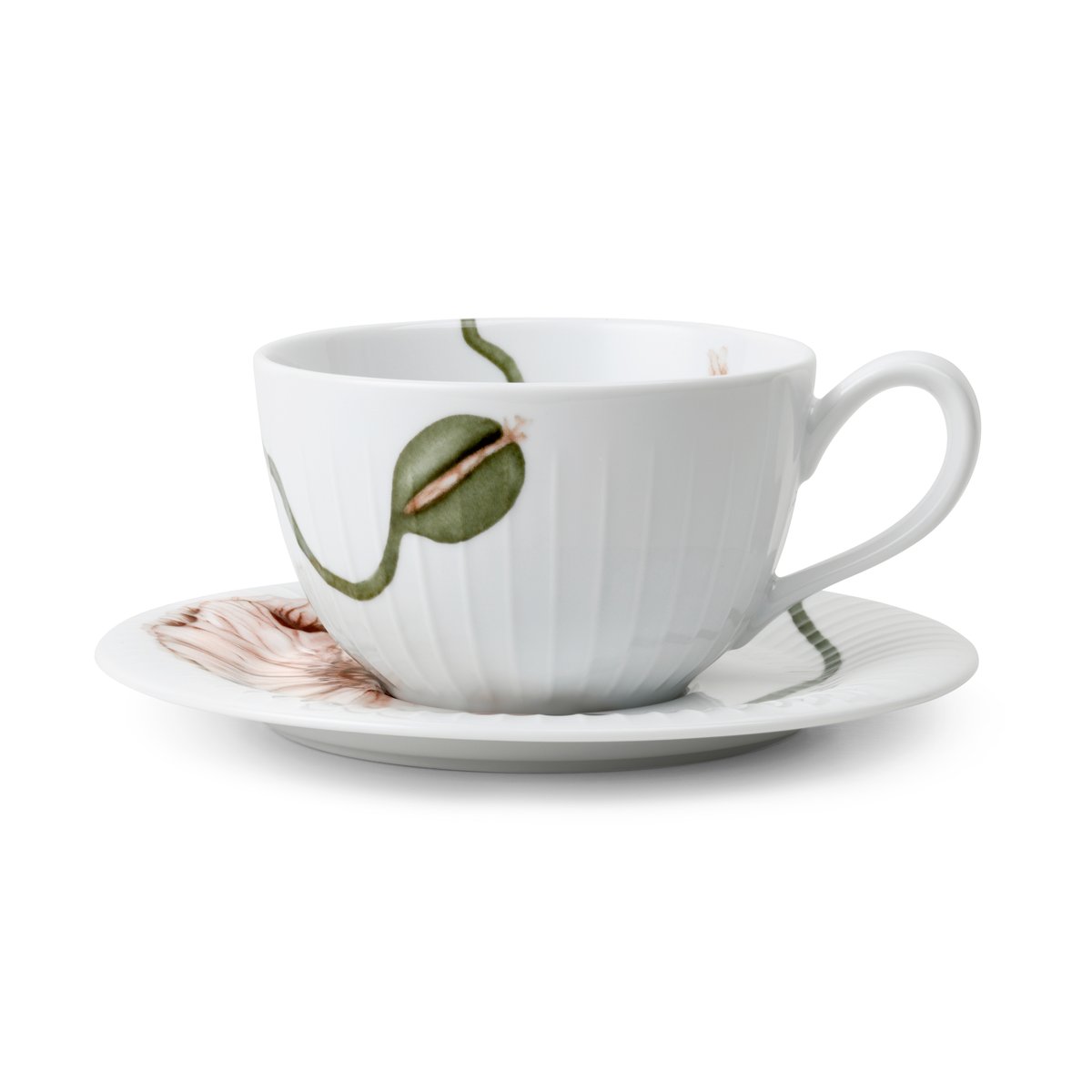 kähler tasse à thé avec soucoupe hammershøi poppy 38 cl blanc