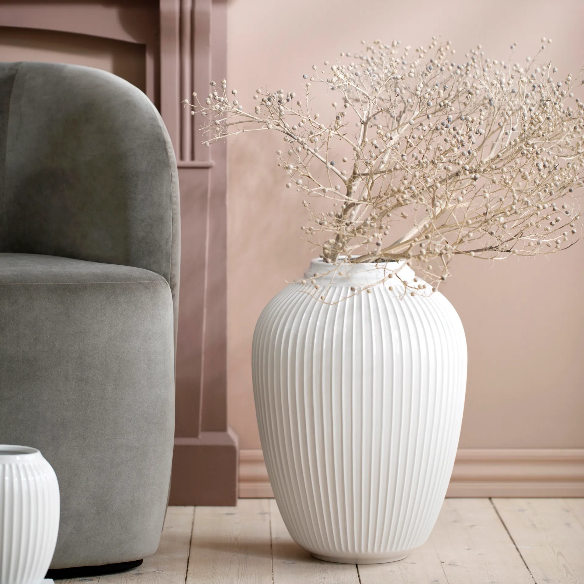 Vase de sol Hammershøi 50 cm, Blanc Kähler