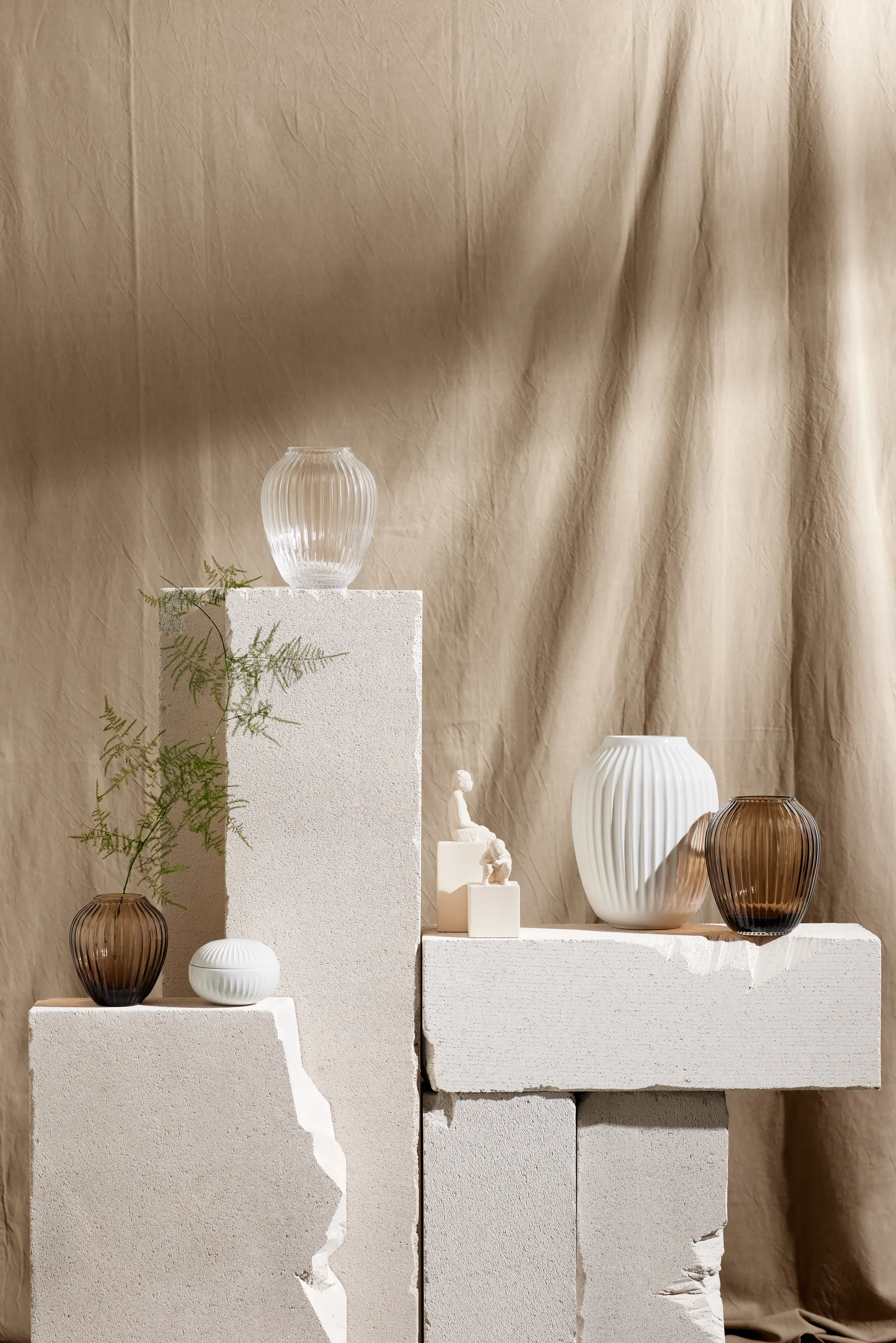 Vase en verre Hammershøi 14 cm, Noyer Kähler