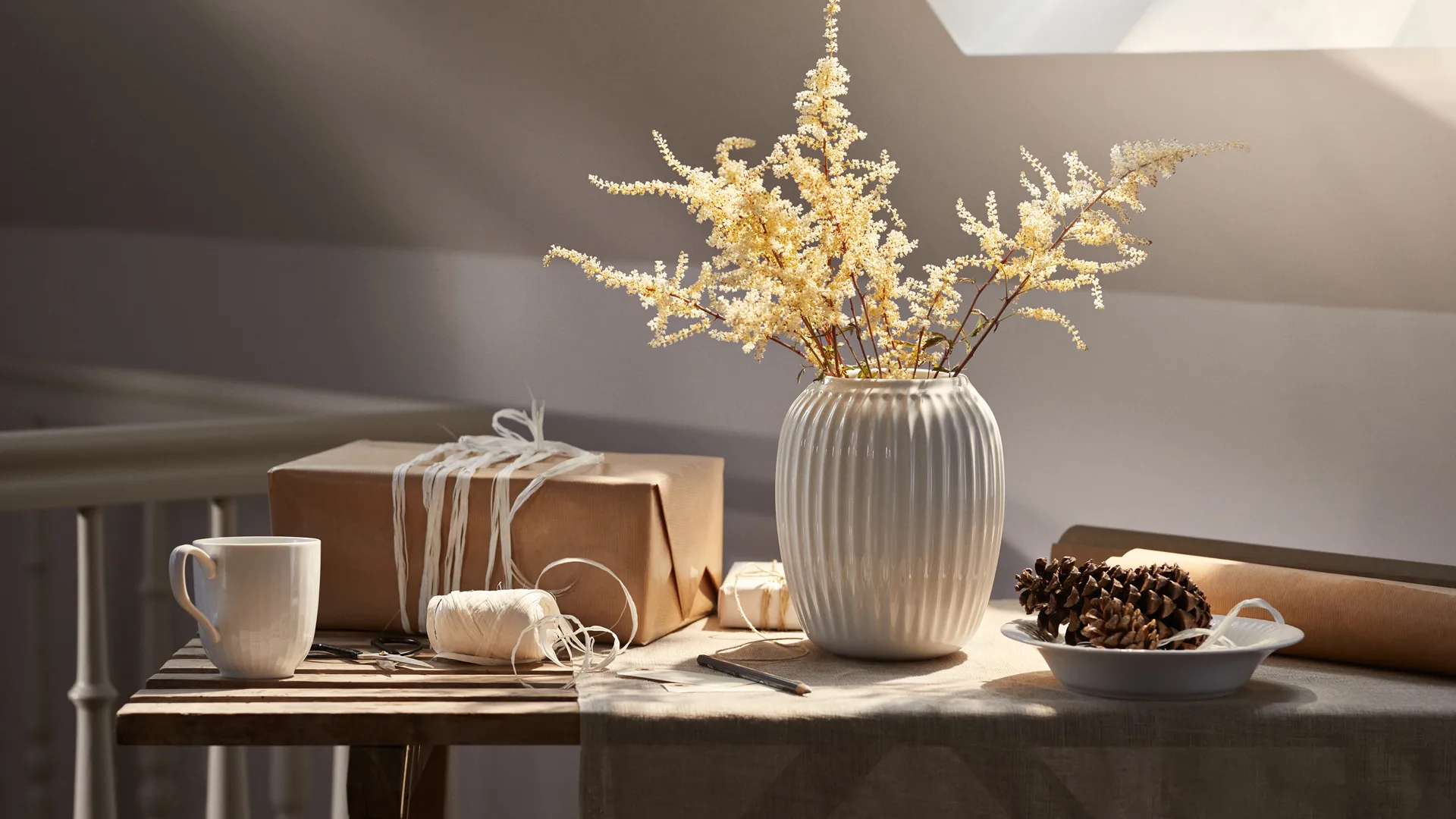 Vase Hammershøi, Blanc, moyen 21 cm Kähler