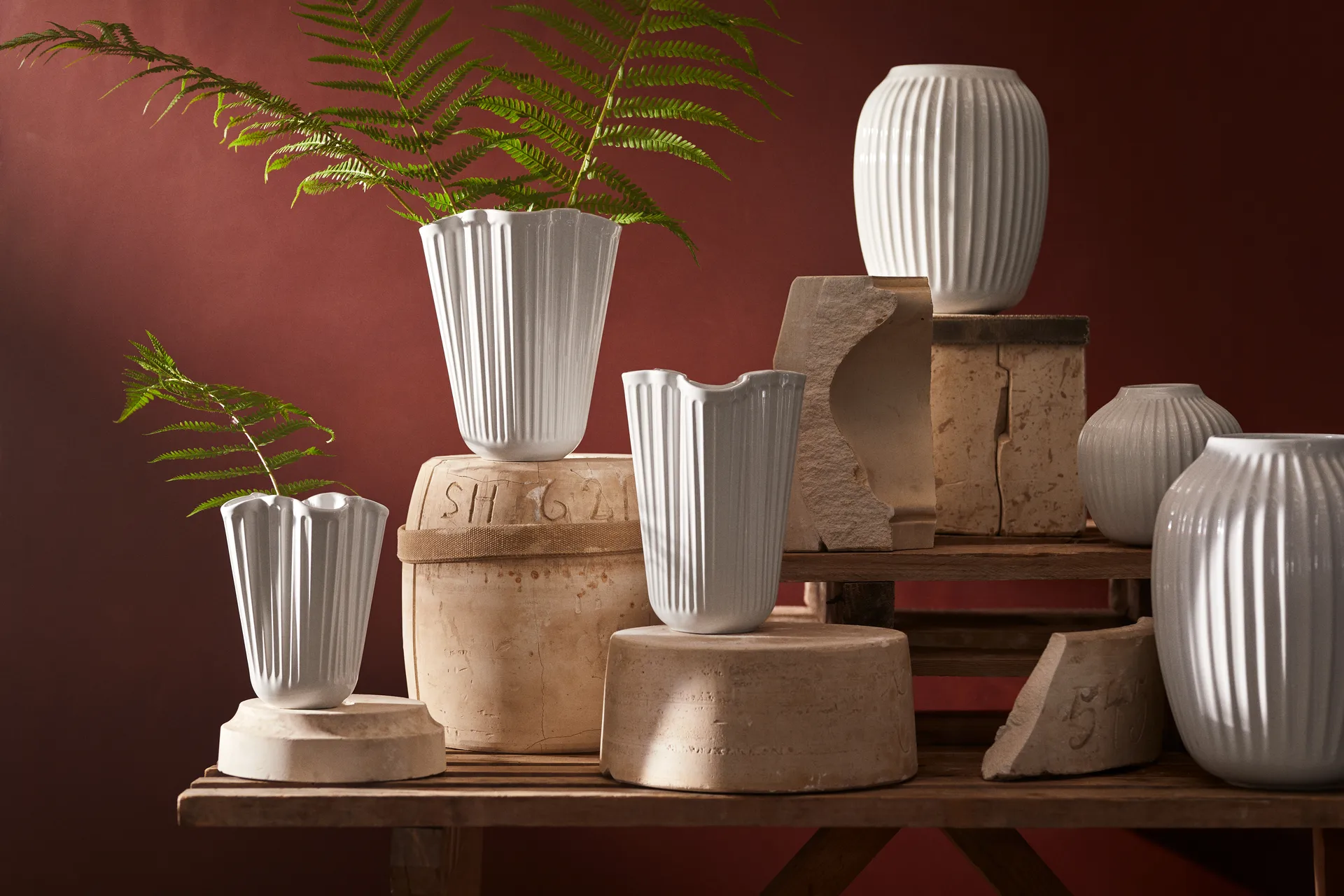 Vase Hammershøi, Blanc, moyen 21 cm Kähler