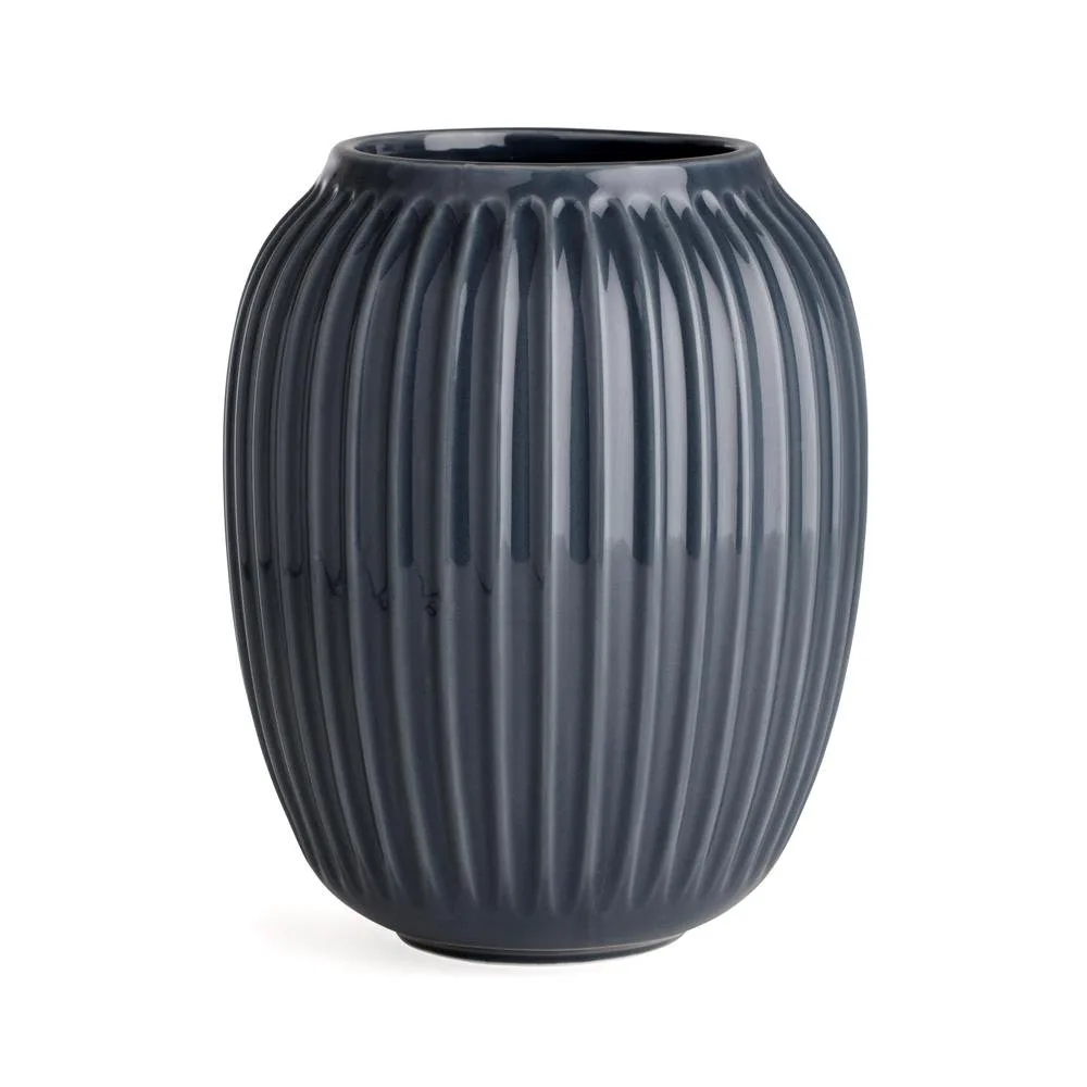 Vase Hammershøi, Gris anthracite, moyen 21 cm Kähler