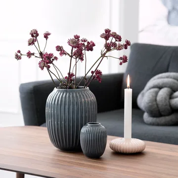 Vase Hammershøi - Gris anthracite, moyen 21 cm - Kähler
