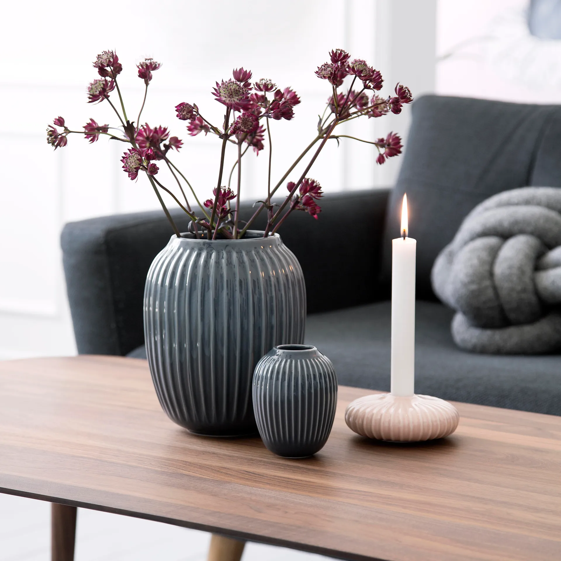 Vase Hammershøi mini, gris anthracite Kähler