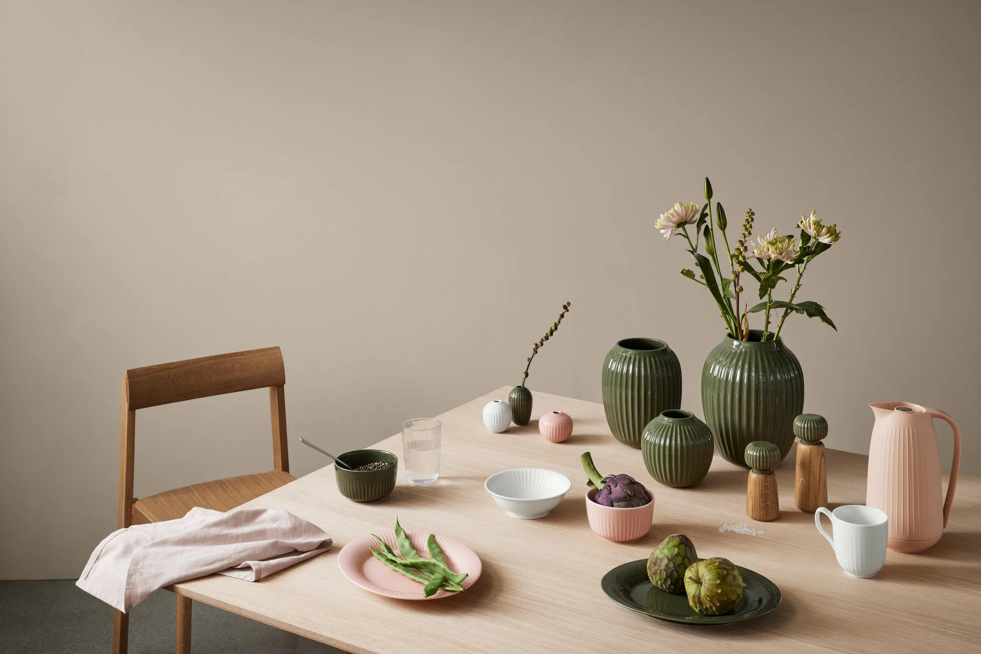 Vase Hammershøi moyen, Vert foncé Kähler