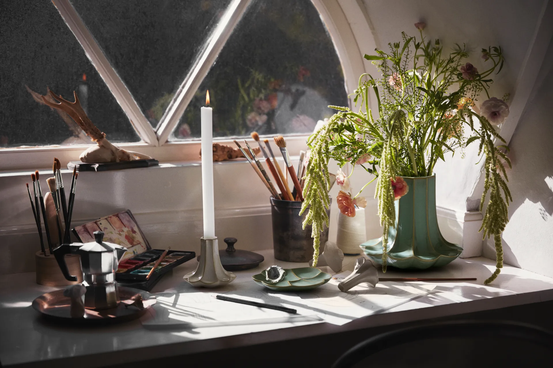 Vase Kantarell, Vert, 20,5 cm Kähler