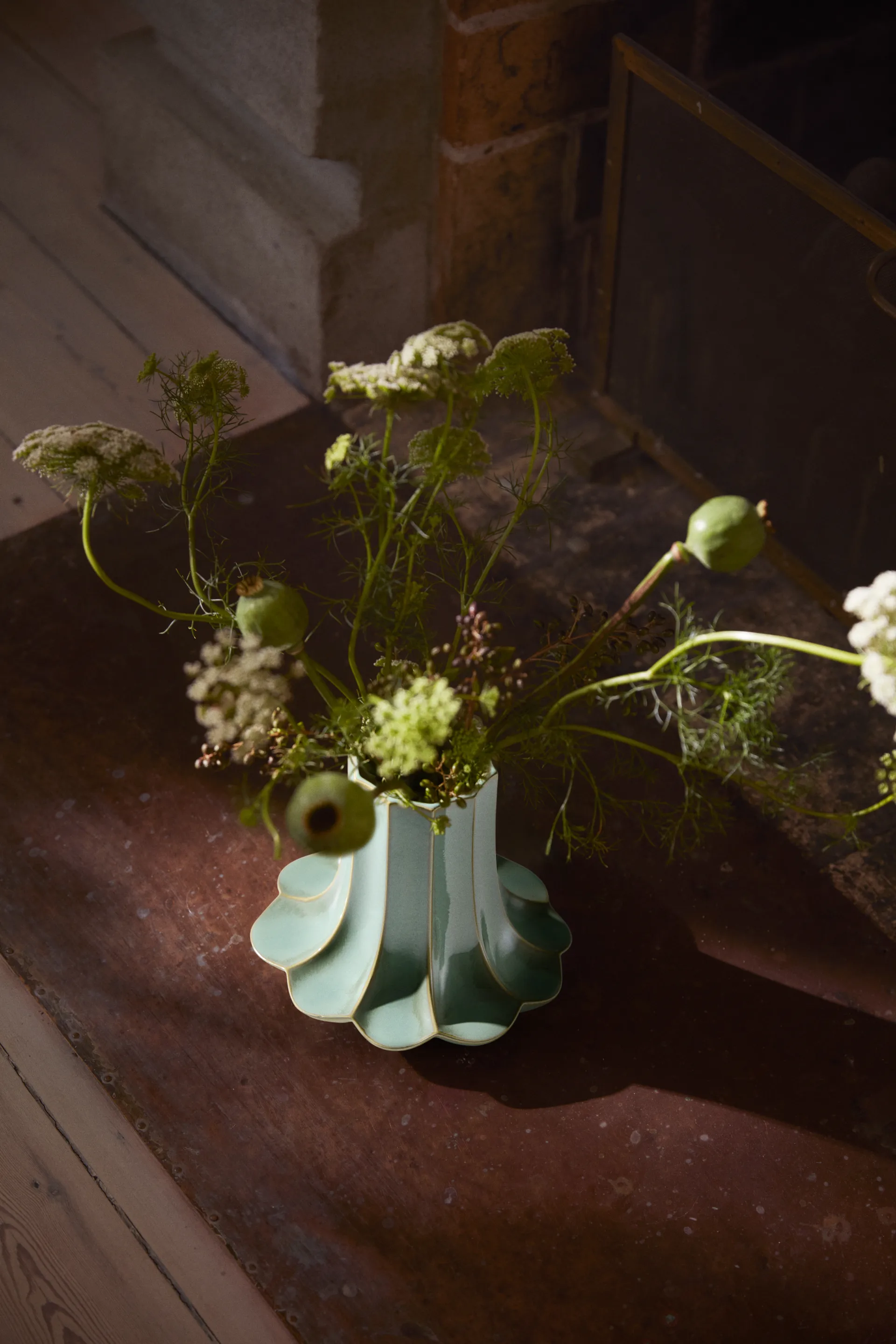 Vase Kantarell, Vert, 20,5 cm Kähler