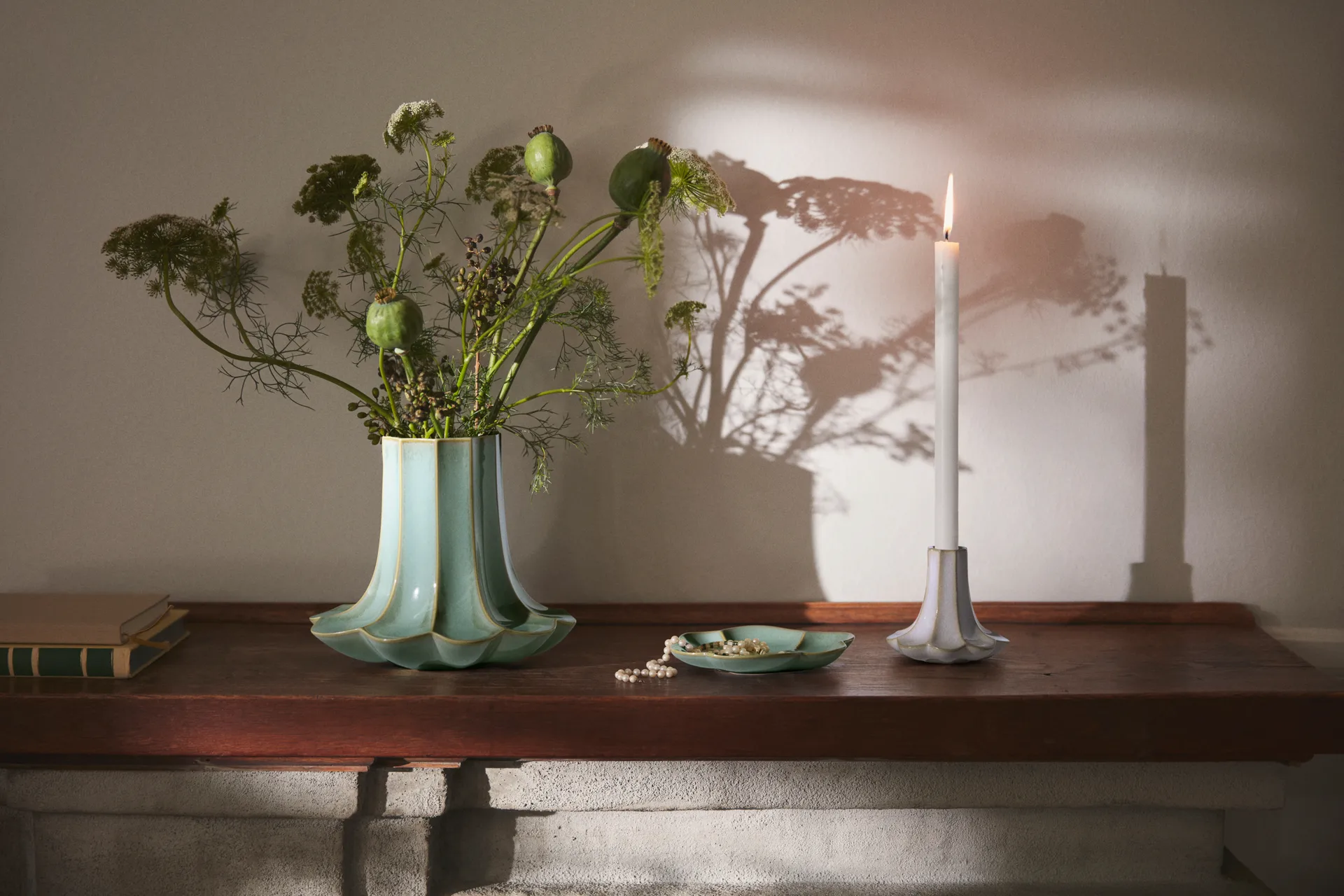 Vase Kantarell, Vert, 20,5 cm Kähler