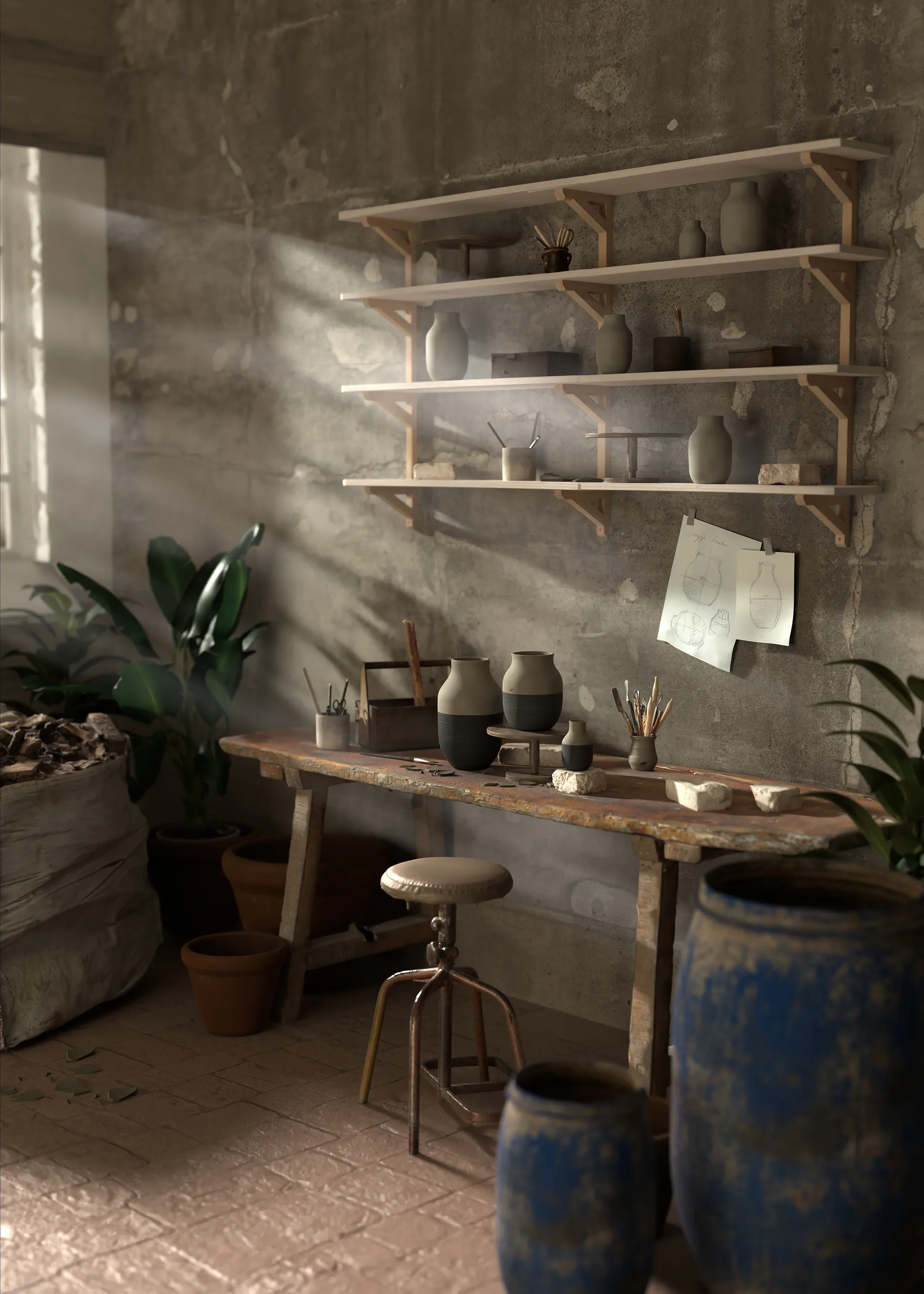 Vase Omaggio Circulare H31 cm, Anthracite Gris Kähler