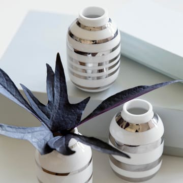 Vase Omaggio miniature lot de 3 - argenté-blanc - Kähler