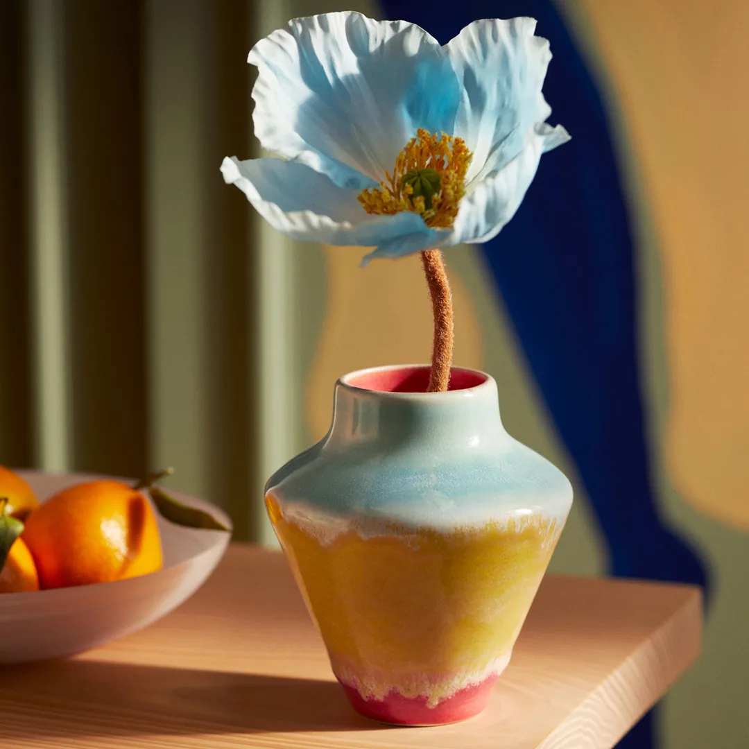 Vase Poppery 12 cm, Rose-menthe-jaune Kähler