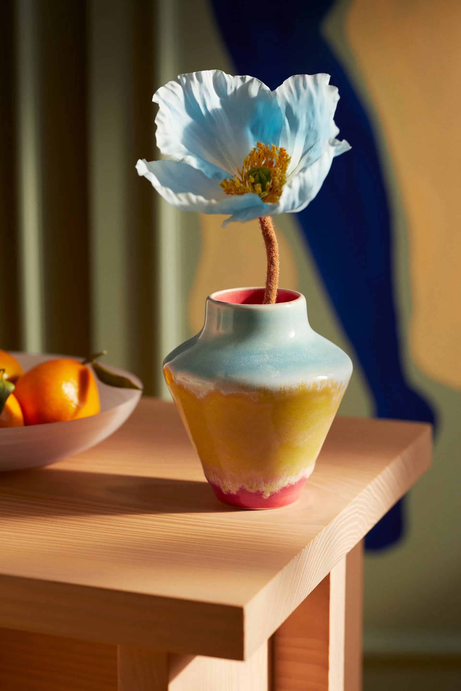 Vase Poppery 12 cm, Rose-menthe-jaune Kähler