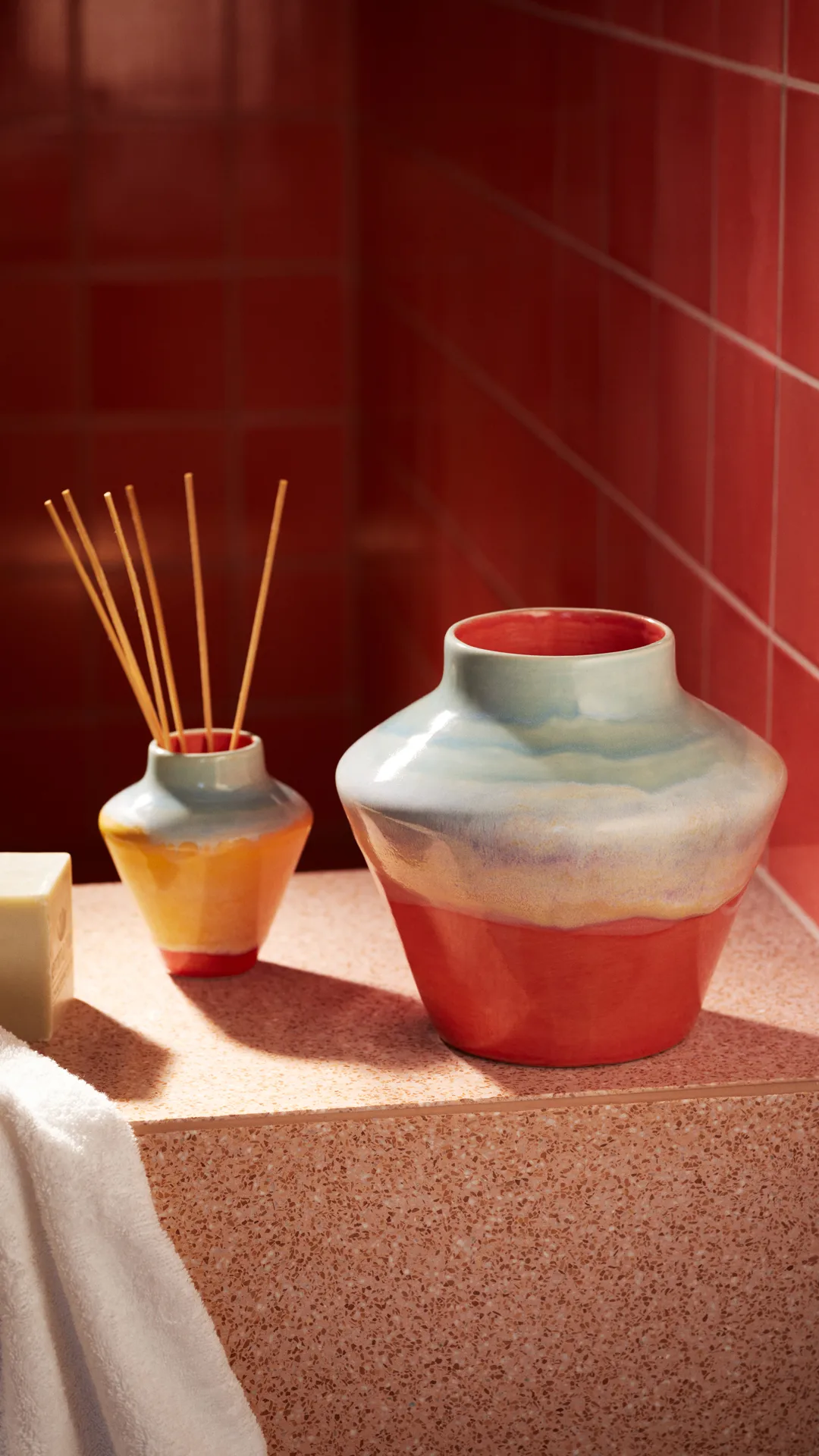 Vase Poppery 20,5 cm, Mint-pink Kähler