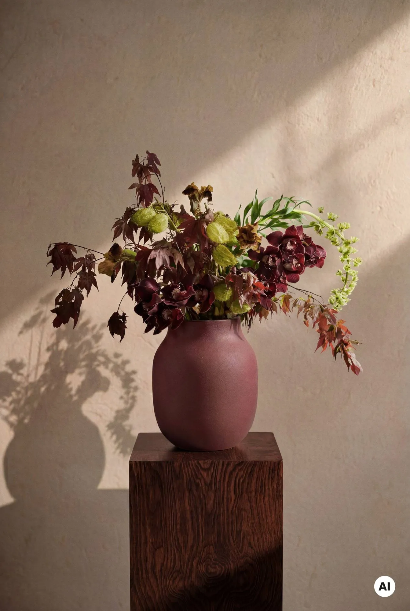 Vase Studio Omaggio, Bordeaux, 20 cm Kähler