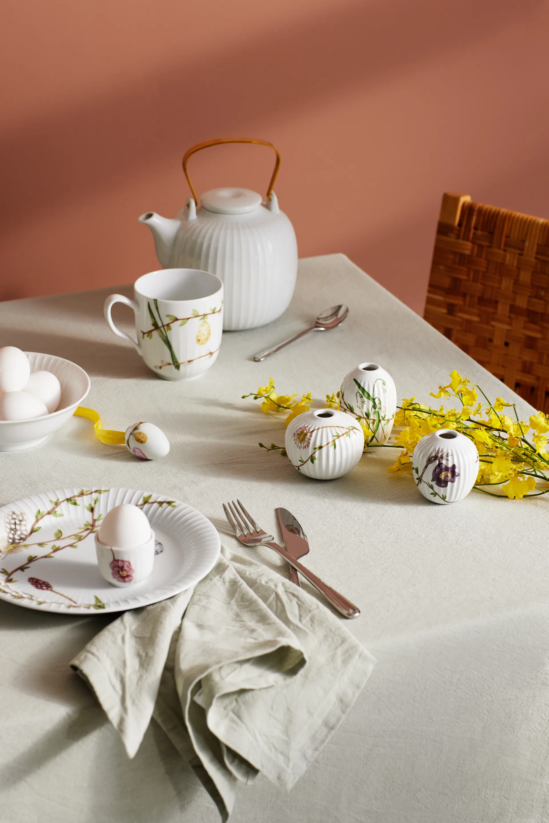 Vases miniatures Hammershøi Spring 3 Pièces, Blanc-détails Kähler