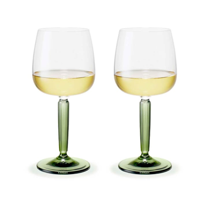 Verre à vin blanc Hammershøi 35 cl Lot de 2 - Transparent-vert - Kähler