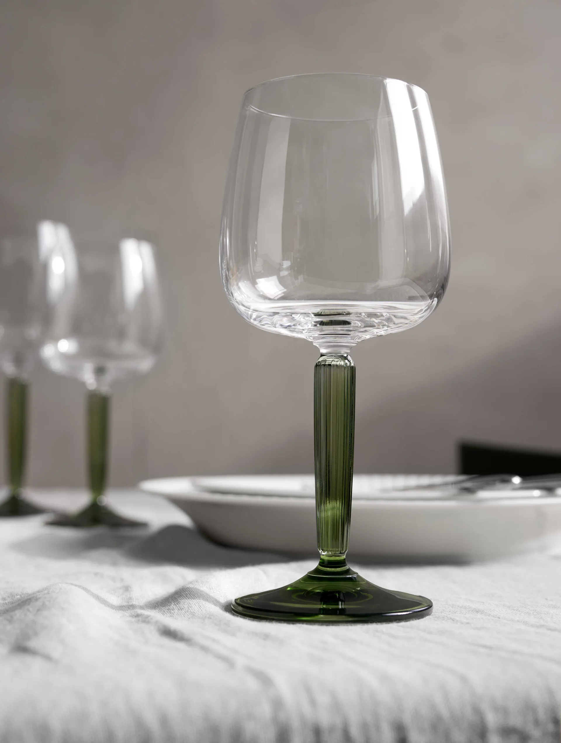 Verre à vin rouge Hammershøi 49 cl Lot de 2, Transparent-vert Kähler