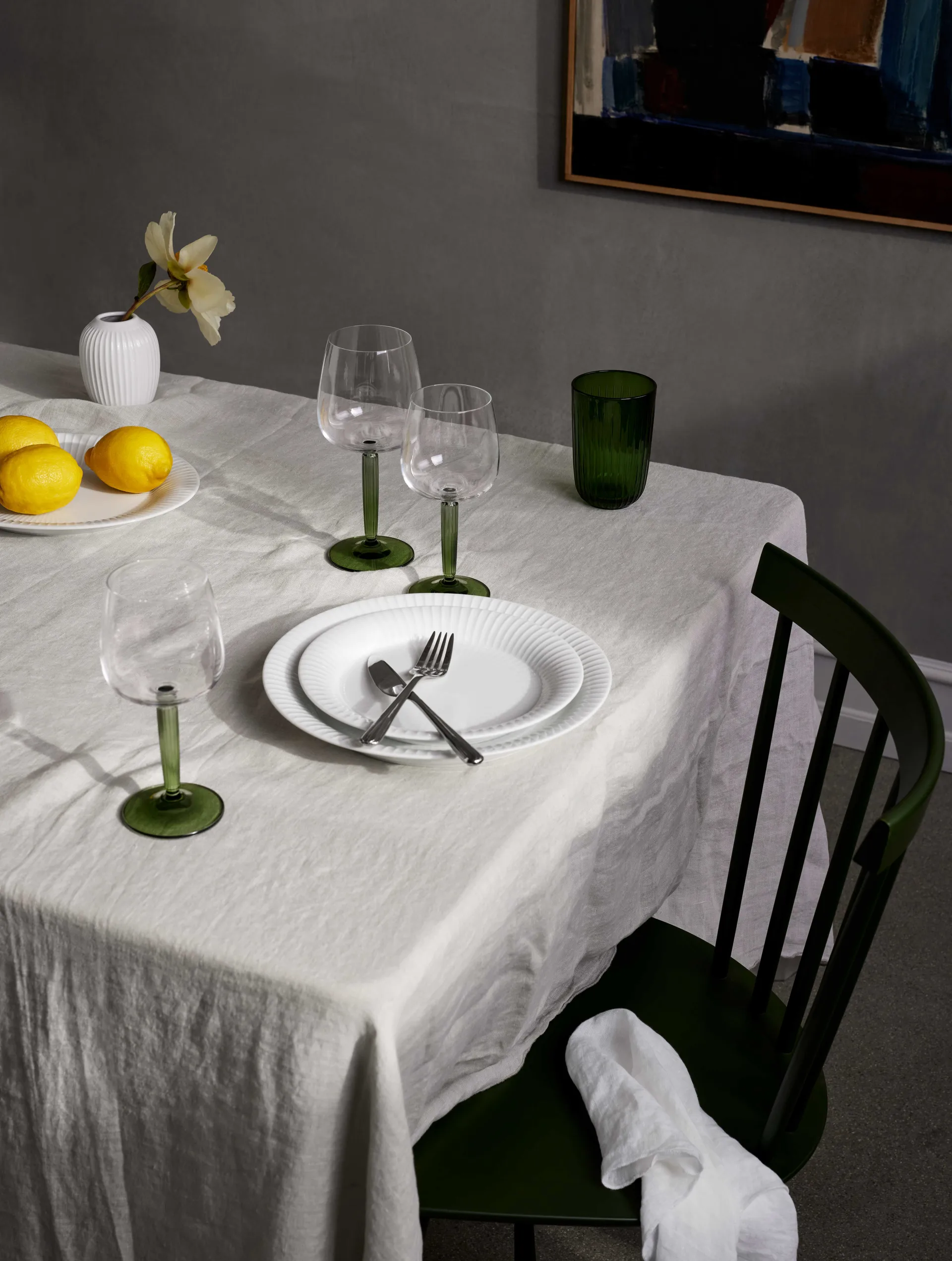 Verre à vin rouge Hammershøi 49 cl Lot de 2, Transparent-vert Kähler
