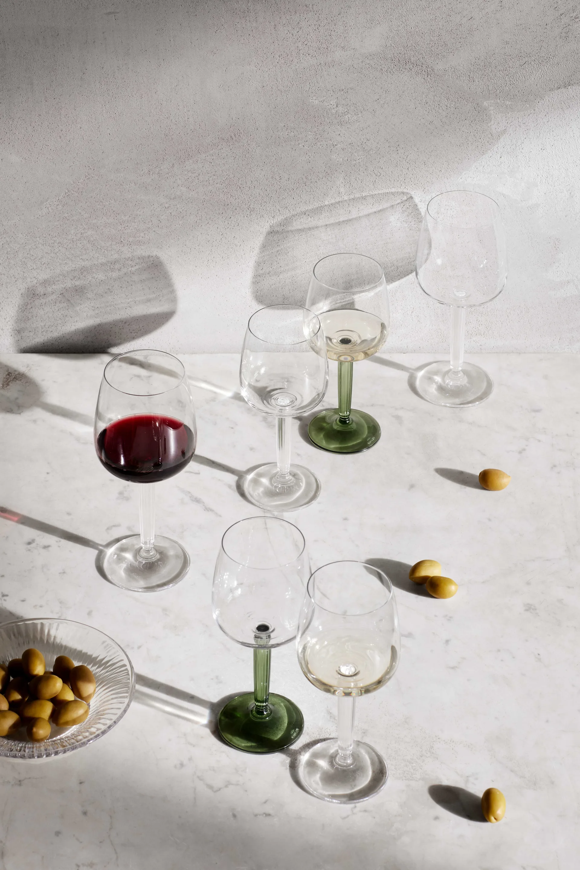 Verre à vin rouge Hammershøi 49 cl Lot de 2, Transparent-vert Kähler