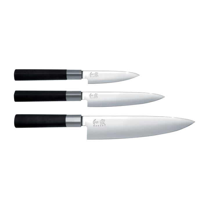 Ensemble de couteau de cuisine & 2 couteaux universels Kai Wasabi Black - 3 pièces - KAI