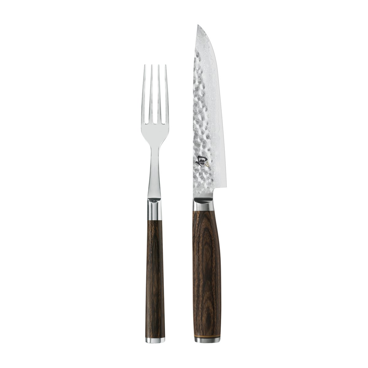 KAI Ensemble de couteau et fourchette Kai Shun Premier Chrome-marron