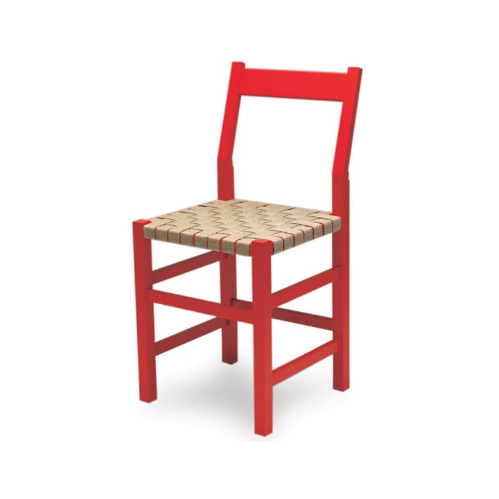 Chaise Schablon - Sangle naturelle-piètement rouge - Källemo
