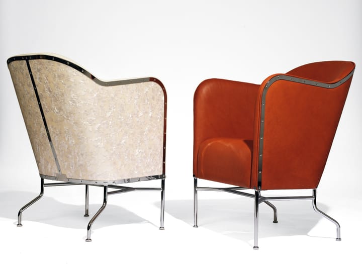 Fauteuil aluminium poli, Wild nature 8695 rouille-piètement chrome Källemo