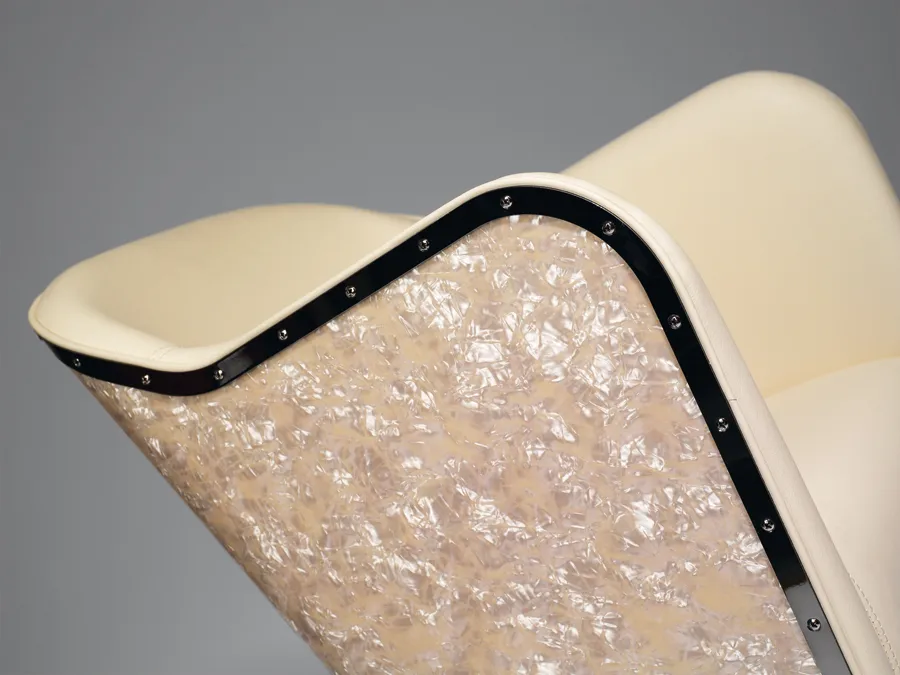 Fauteuil aluminium poli, Wild nature 8695 rouille-piètement chrome Källemo