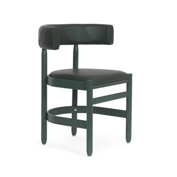 Fauteuil Botero - Cuir Tärnsjö 8420 vert-piètement frêne vert - Källemo