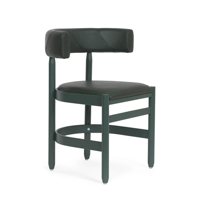 Fauteuil Botero - Cuir Tärnsjö 8420 vert-piètement frêne vert - Källemo