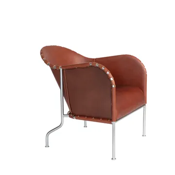 Fauteuil Bruno - Cuir brun vintage-chrome mat - Källemo