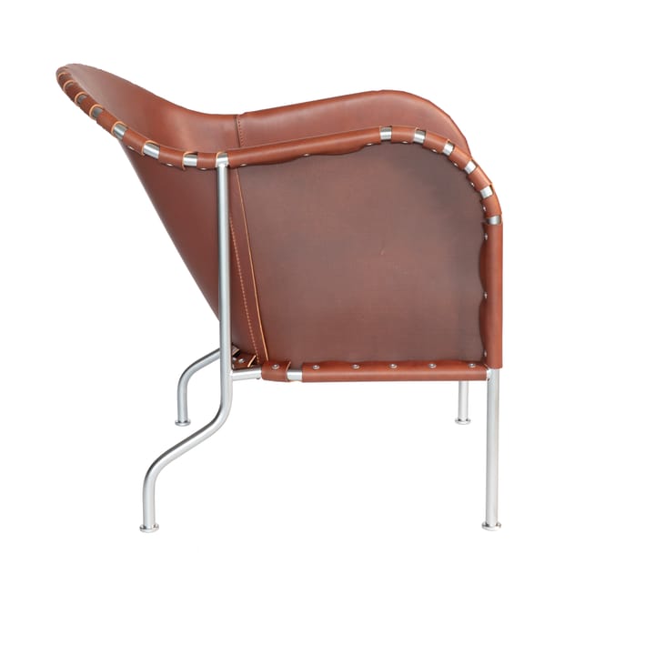 Fauteuil Bruno, Cuir brun vintage-chrome mat Källemo