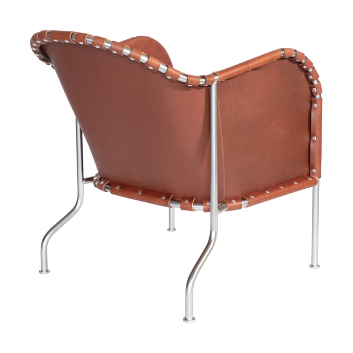 Fauteuil Bruno, Cuir brun vintage-chrome mat Källemo