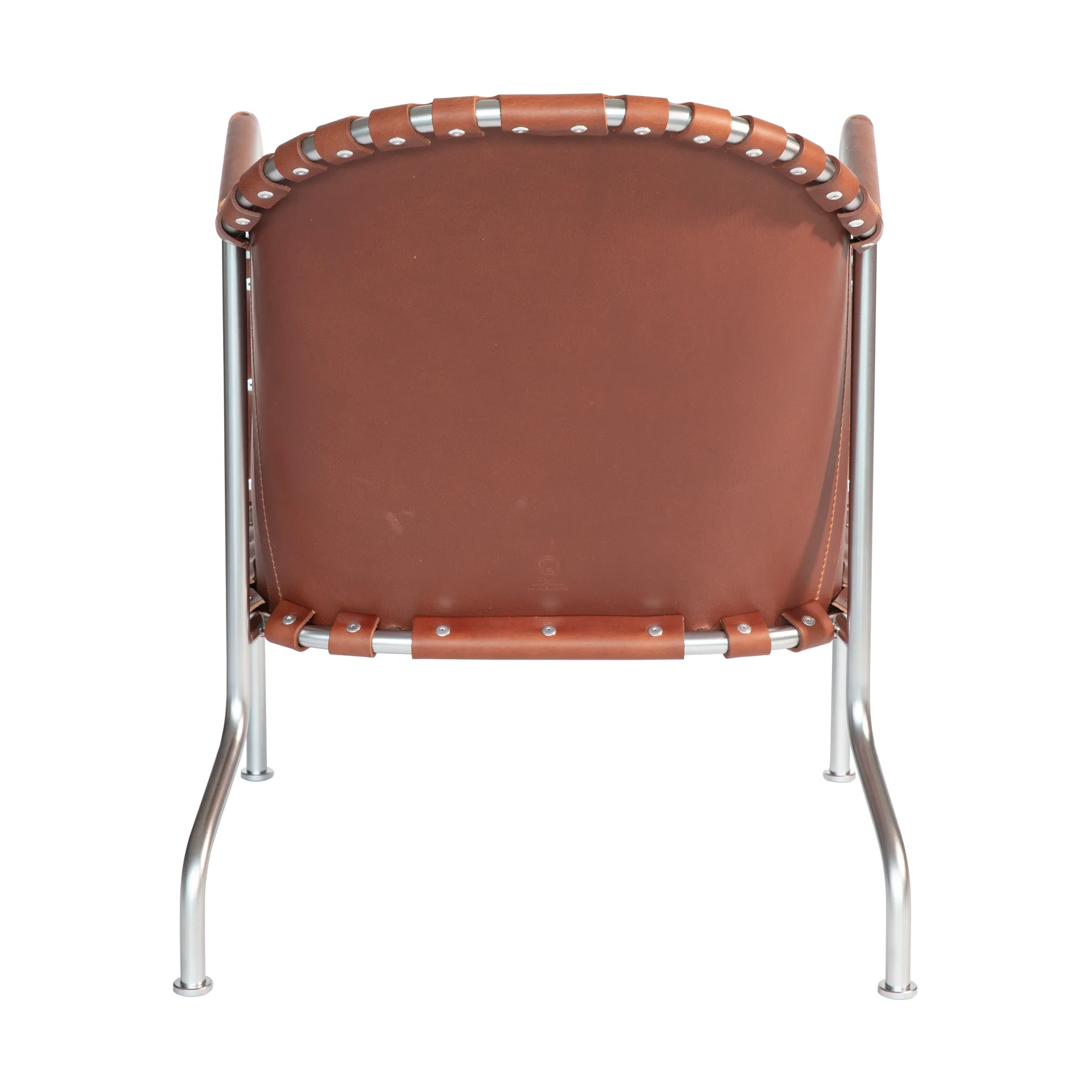 Fauteuil Bruno, Cuir brun vintage-chrome mat Källemo