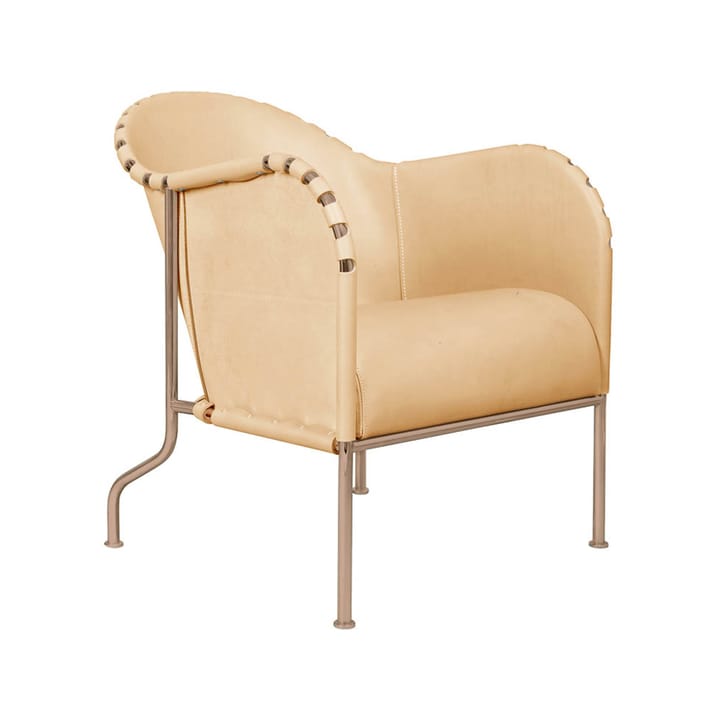 Fauteuil Bruno - Cuir naturel-piètement cuivré - Källemo