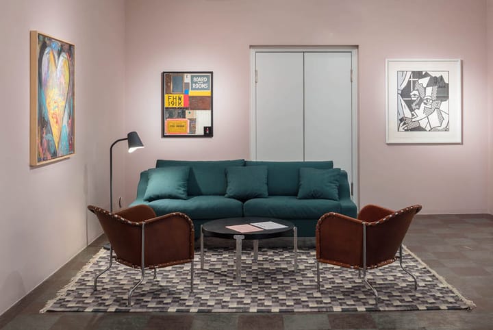 Fauteuil Bruno, Cuir pleine fleur cognac-chrome Källemo