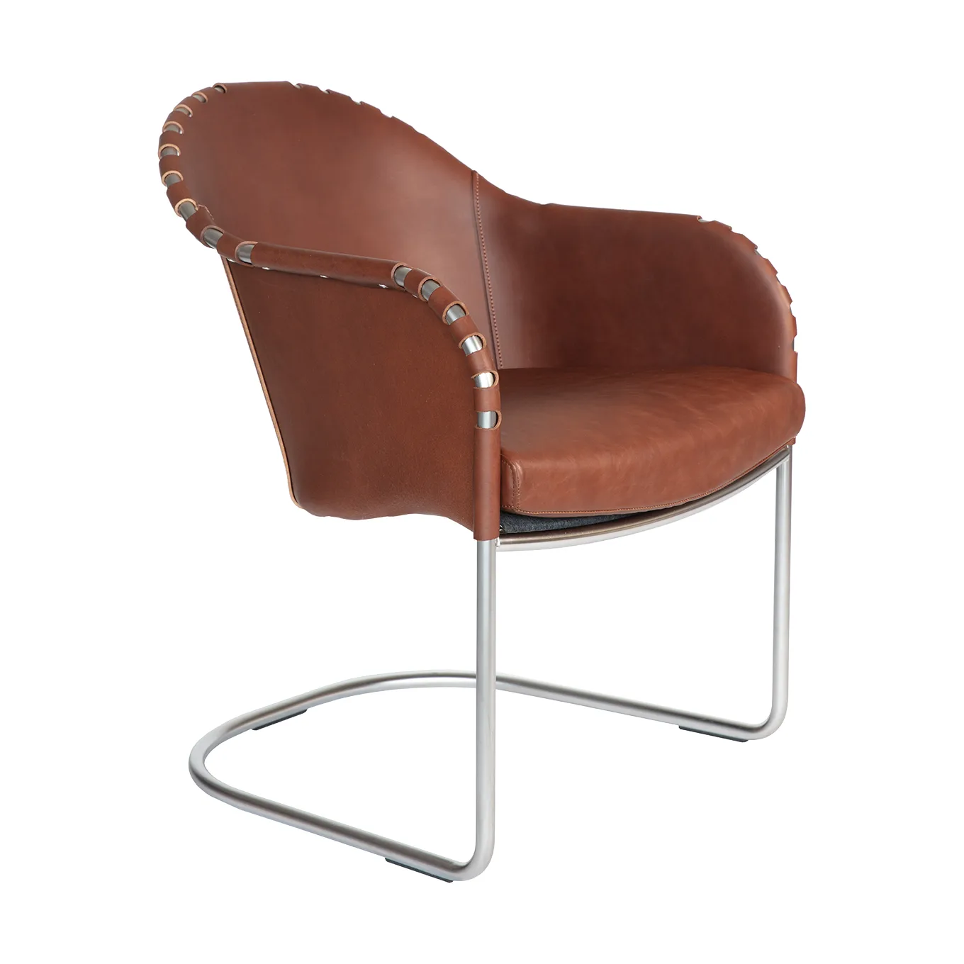 Fauteuil Ingo, Cognac-chrome mat Källemo