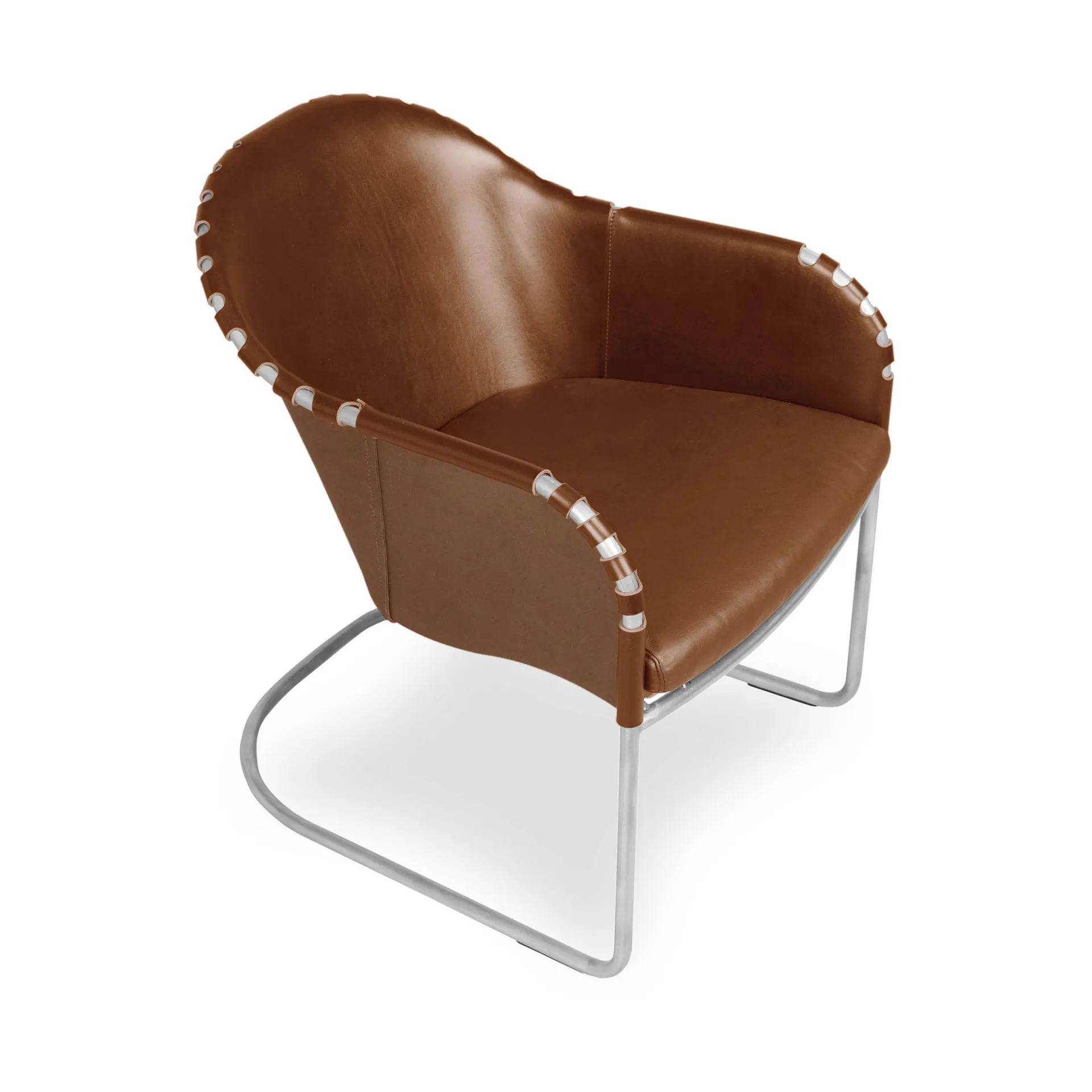 Fauteuil Ingo, Cognac-chrome mat Källemo