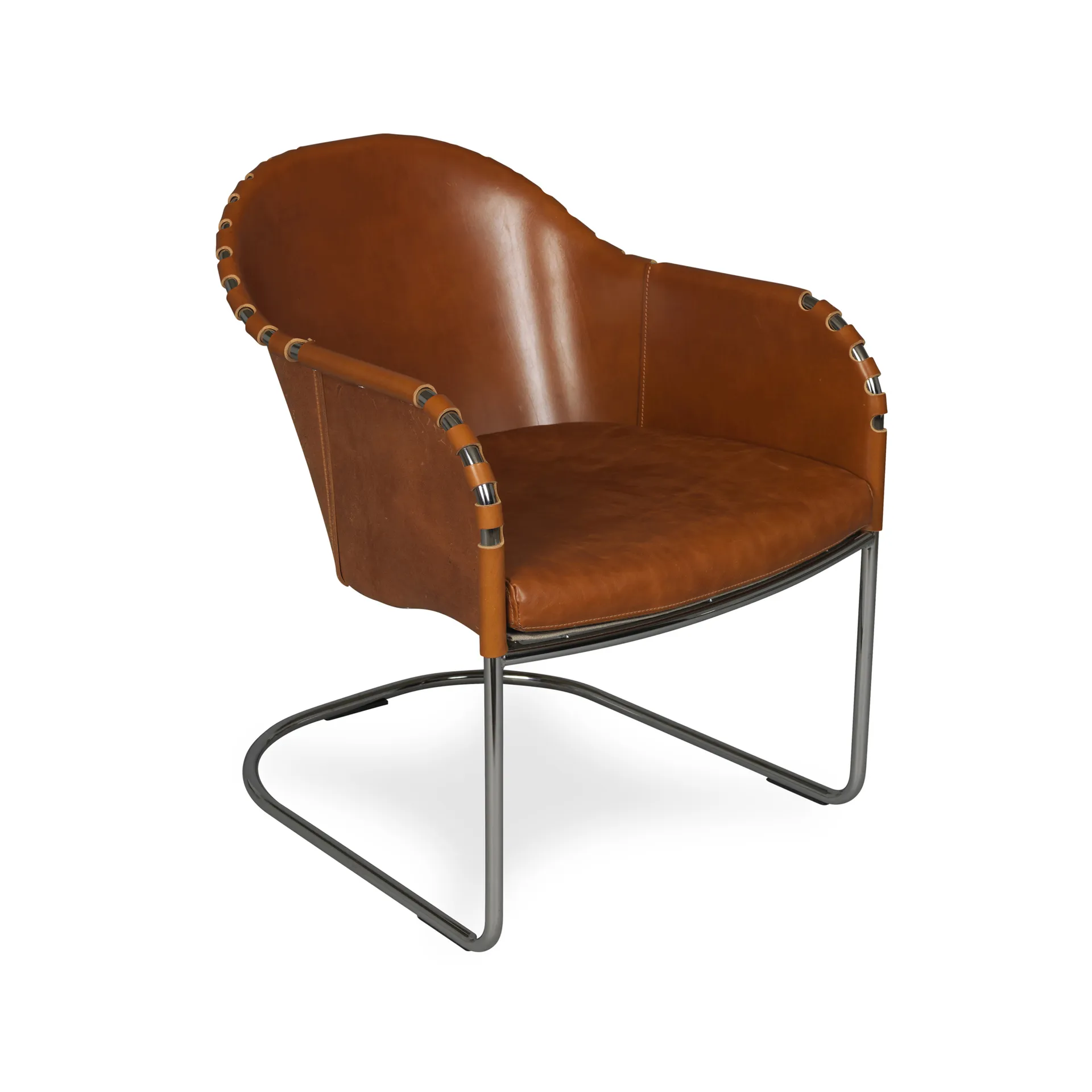 Fauteuil Ingo, Cognac-chrome Källemo