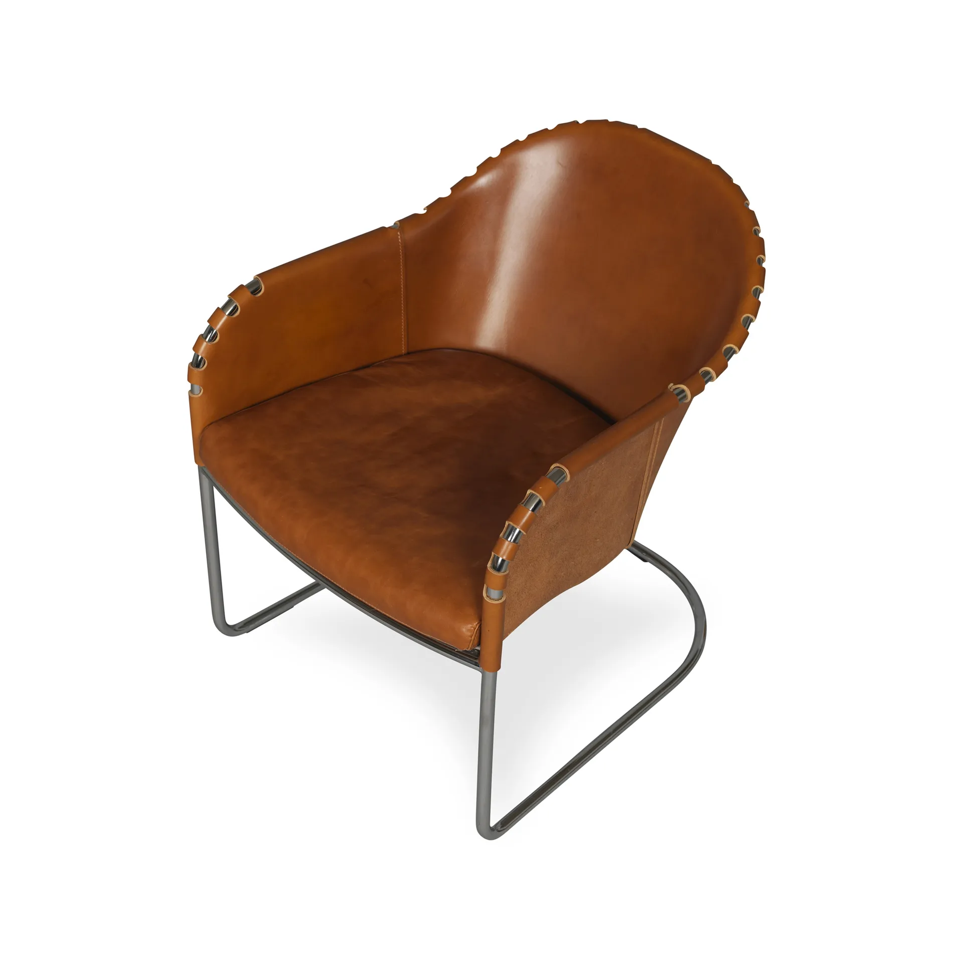 Fauteuil Ingo, Cognac-chrome Källemo