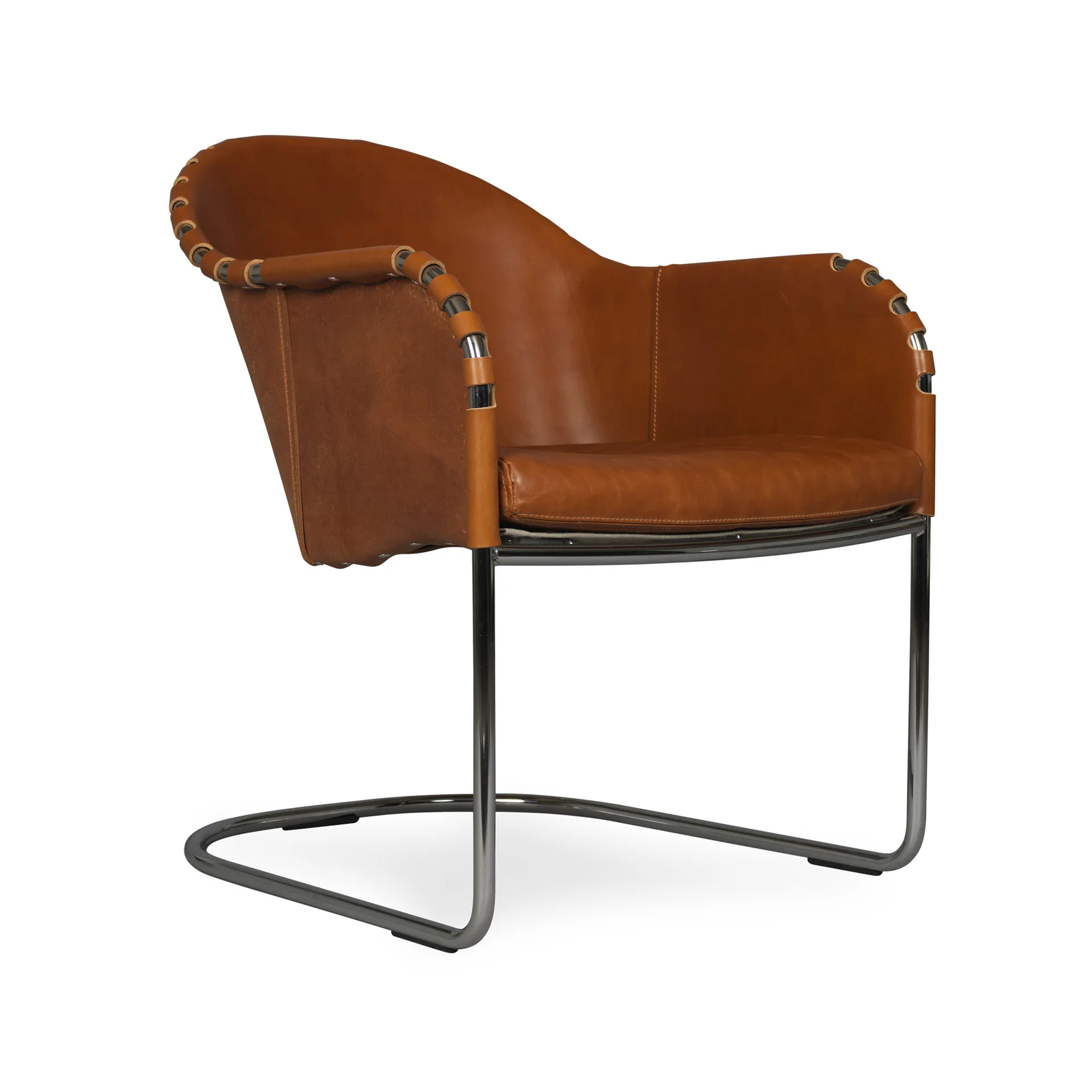 Fauteuil Ingo, Cognac-chrome Källemo